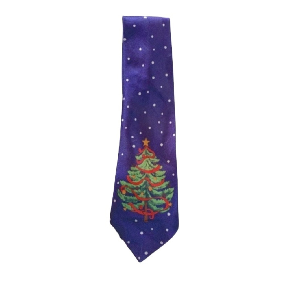 Tie | Christmas Tree Blue Tie Holiday Party Xmas
